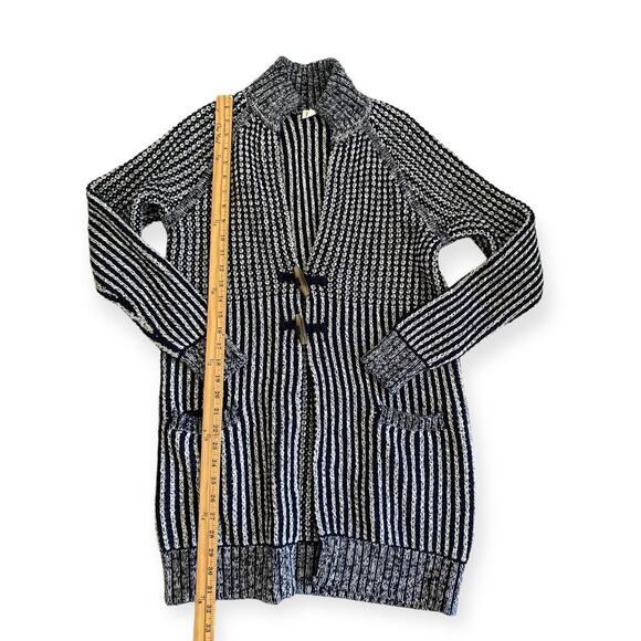 Gap Navy Blue Ribbed Knit Toggle Front Westerncore Women's Cardigan Medium - Picture 6 of 10